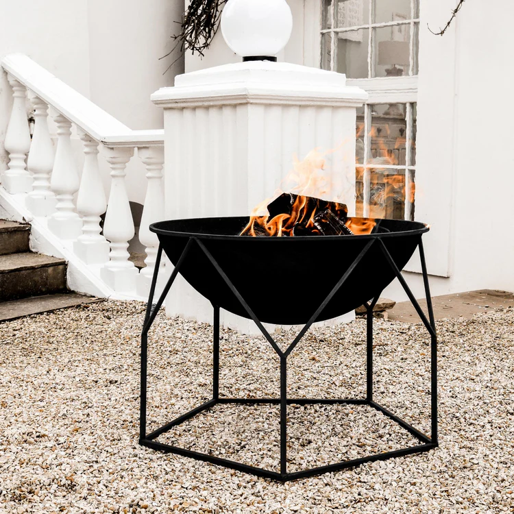 Buckingham Fire Bowl Black Iron 70cm