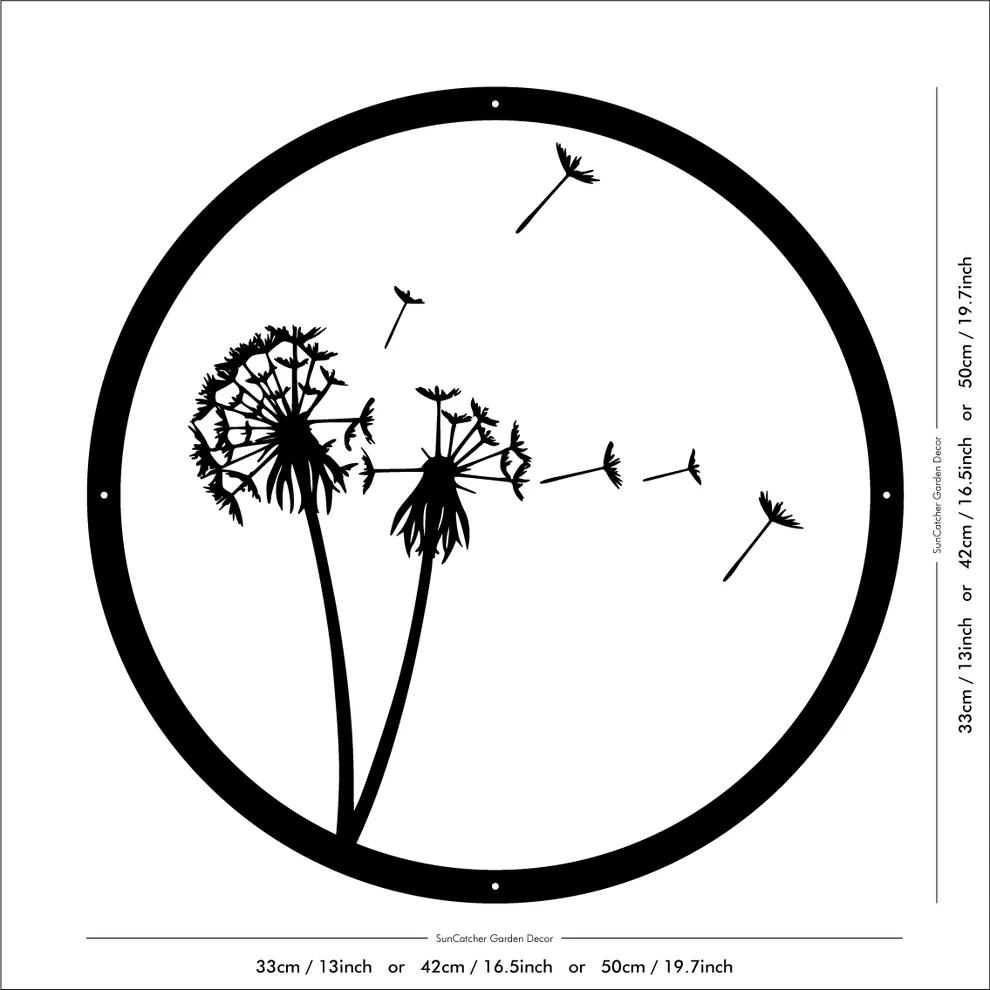 Dandelion in the Wind SunCatcher Round Garden Mirror - Image 2